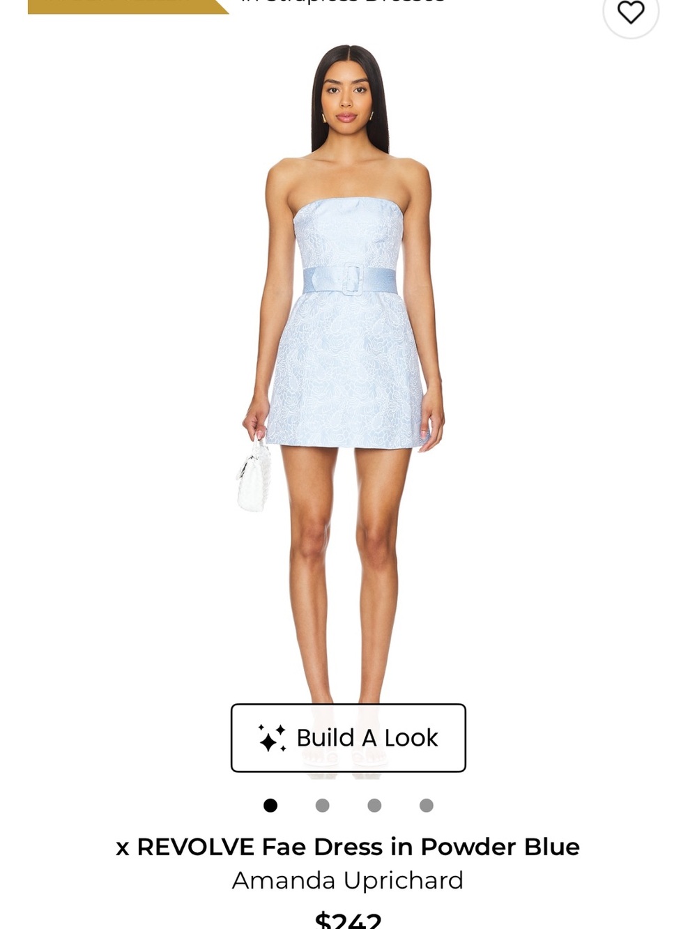 REVOLVE Fae Strapless Mini Dress in Powder Blue